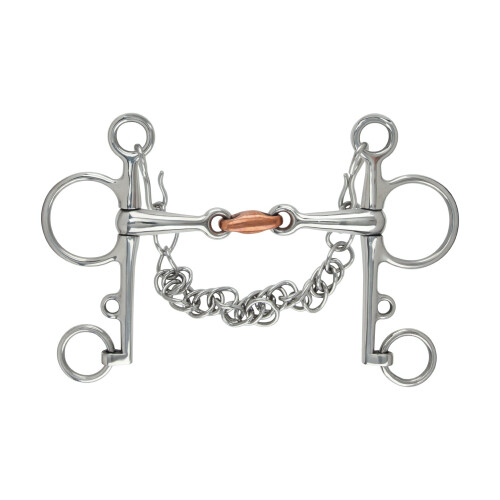 (5in, Silver) Shires Copper Double-Jointed Horse Pelham Bit