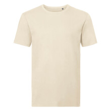 (XL, Natural) Russell Mens Organic Short-Sleeved T-Shirt