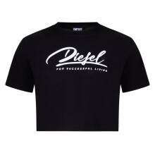 (M, Caviar) Diesel Womens/Ladies Script Cropped T-Shirt