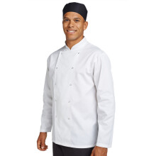 (S, White) Dennys Unisex Adults Budget Long Sleeve Chef Jacket