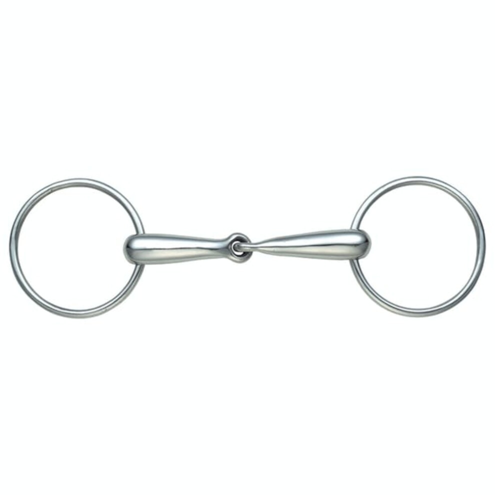 Photos - Equestrianism  Shires Hollow Mouth Horse Race Snaffle Bit(4.5in, Light Steel)