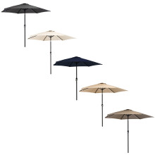 (Grey) Charles Bentley Metal Patio Umbrella Parasol with Crank & Tilt Made of Powder Coated Steel - Multi-Coloured