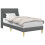 VidaXL vidaXL Bed Frame with Headboard Dark Grey 90 x 190 cm Fabric 6