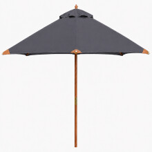 Hardwood Garden Parasol 2m Pulley Lift Black