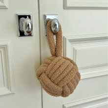 (Khaki) Stopper Plush Door Cushion With Impact Buffer For Bedroom Use Apartment And