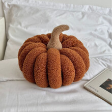 (Caramel, 35CM) Festival Pumpkin Plush Cushion With 3d Filling For Sofa Decor Bedroom And