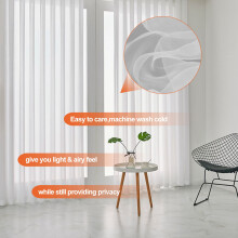 Cortinas Transparentes Blancas para Ventana 108 Pulgadas de Largo 2 Paneles Cortinas Blancas Transparentes Cortinas Transparentes Panel BáSico de