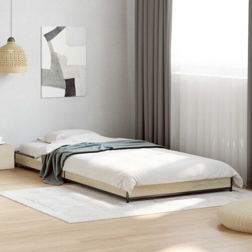 VidaXL vidaXL Bed Frame Sonoma Oak 80 x 200 cm Engineered Wood