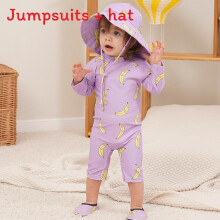 (Purple,Kid 10)Kid Swimsuit With Splashproof Fabric And Cartoon Banana Design For Fun Water