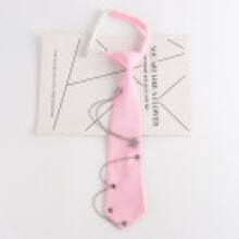 (Pink)Star Chain Tie Necklace With Gem Embellishments Suitable For Formal And Casual Wear