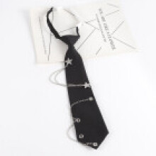 (Black)Star Chain Tie Necklace With Gem Embellishments Suitable For Formal And Wear Casual