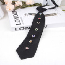 (StyleOne)No Ip Handmade Double Layer Flower Tie With Rhinestone Details For Casual And Festive Occasions