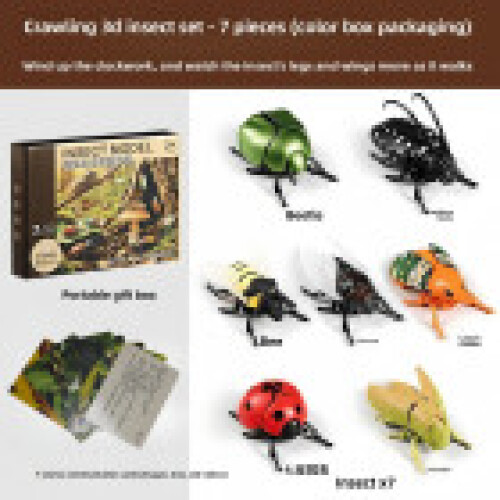 Kids Insect Toy With Interactive Plastic Crawlers Cognitive Recognition Cards