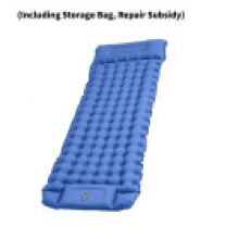 (Blue)Outdoors Inflating Camping Mat Pillow Roll Up Mattress Pad Sleeping Activities Bed
