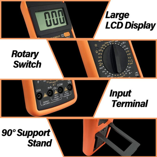 DT9205A Digital Multimeter AC  Voltmeter Ohm Volt Amp Tester Resistance Capacitance Diode HFE Tester, Multimeter 1