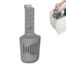 (Gray Metal)Toilet Tank Cleaner Tablet Holder With Metal Hook Suitable For Home Use Daily