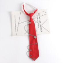 (Red)Student Fashion Necktie With Chain Embellishments And Nontie Style For Gift Giving