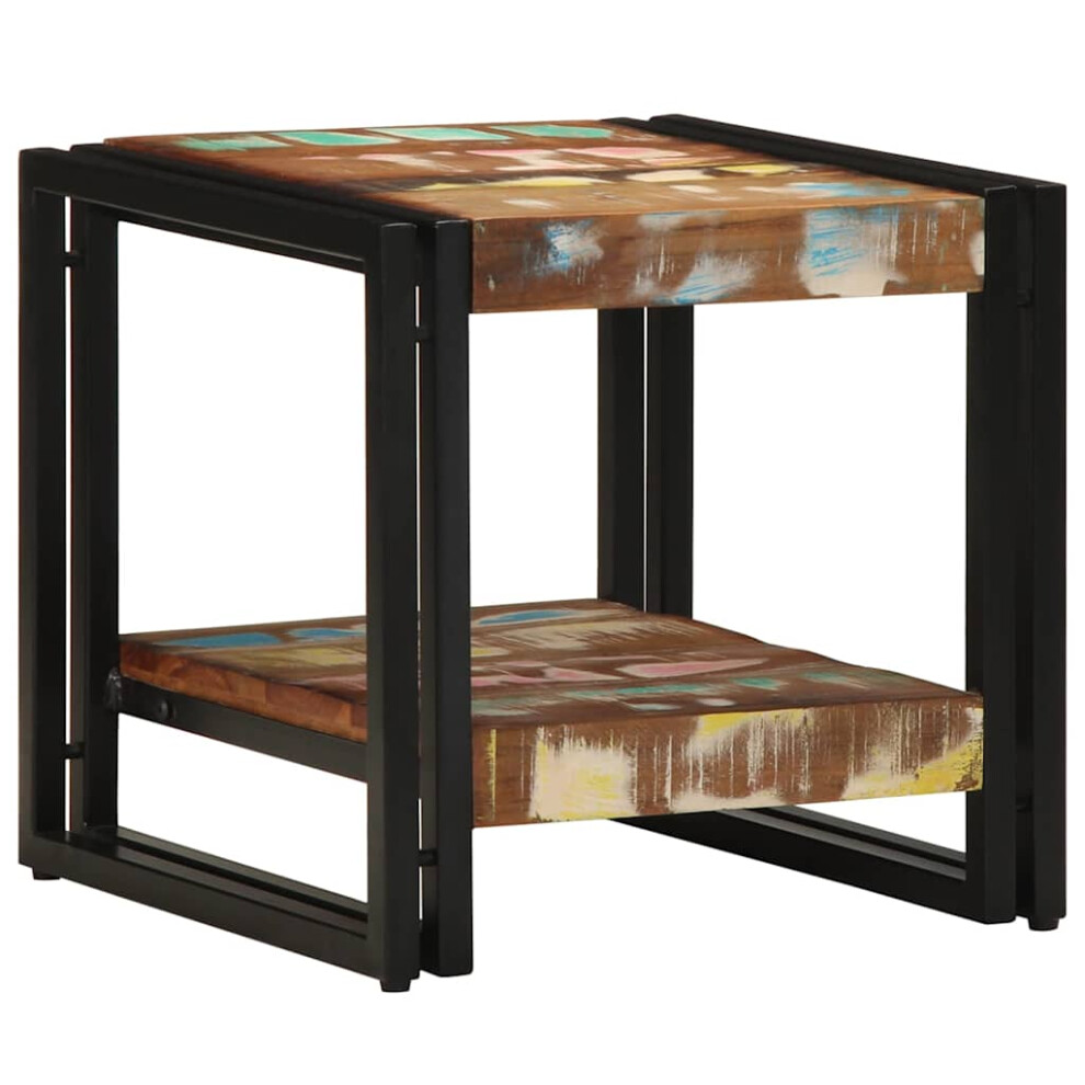 Vidaxl Coffee Table Multicolour 40 X 40 X 38 Cm Solid Reclaim Wood