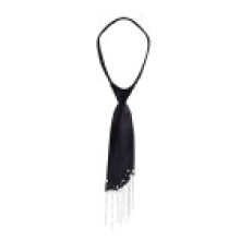 (BlackFringe2)No Ip Polyester Bow Tie With Pearl Tassels For Business Casual Women Men