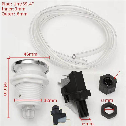 2X 16A Bath Tub Spa Waste Garbage Disposal Self-Lock Air  Push Button 1