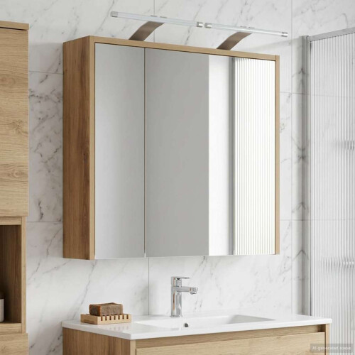 VidaXL vidaXL Badezimmerspiegelschrank Kunsthandwerk Eiche 1