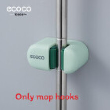 (FreshGreen)Plastic Wall Hook Storage With No Drilling For Mop And Broom Bathroom Holder