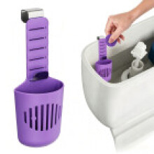 (Purple)Toilet Tank Cleaner Tablet Holder With Metal Hook Suitable For Home Daily Use