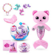 (Pink)Boneco de pelúcia sereia com barbatanas luminosas e voz para acessório de quarto infantil