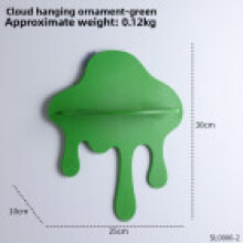 (Green)Modern Art Cloud Wall Decor With Storage Shelf Suitable For Office Or Entryway