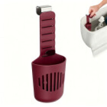 (Burgundy)Toilet Tank Cleaner Tablet Holder With Metal Hook Suitable For Home Daily Use