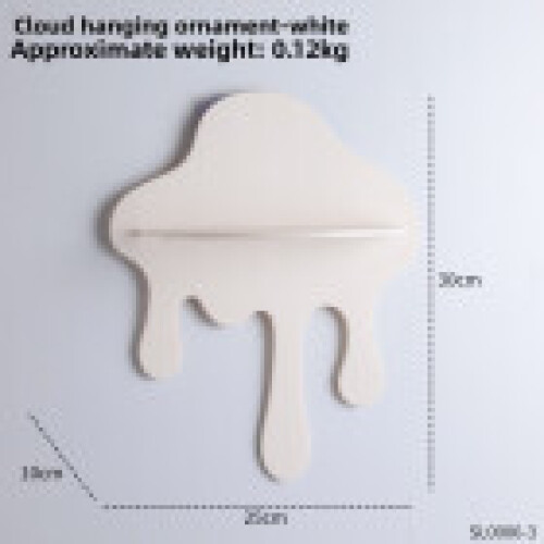 (White)Modern Art Cloud Wall Decor With Storage Shelf Suitable For Office Entryway Or