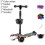 (Black) Adjustable Scooter Kids With Music Function Headlight Three Plastic Wheeled 1