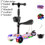 (Pink Seat) Adjustable Scooter Kids With Music Function Headlight Three Plastic Wheeled 1