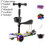 (Yellow Seat) Adjustable Scooter Kids With Music Function Headlight Three Plastic Wheeled 1