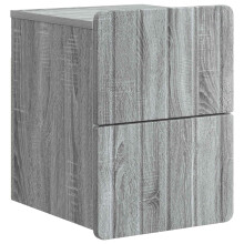 vidaXL Wall-Mounted Bedside Cabinet Grey Sonoma 33 x 34.5 x 43 cm
