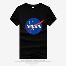 (Tag XXL=US/UK L,Black)Usa Fashion Chic Nasa Retro Logo Vintage Look Space 80s Mens Tshirt Cotton