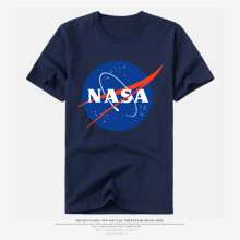 (Tag M=US/UK XS,Red)Usa Fashion Chic Nasa Retro Logo Vintage Look Space 80s Mens Tshirt Cotton