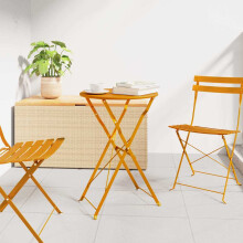 vidaXL Bistro Table Folding Mustard Ø 50 x 71 cm Powder-coated Steel
