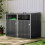 Living And Home Metal Outdoor Bin Shed for 2 Trash Bins 1