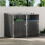 Living And Home Metal Outdoor Bin Shed for 2 Trash Bins 2