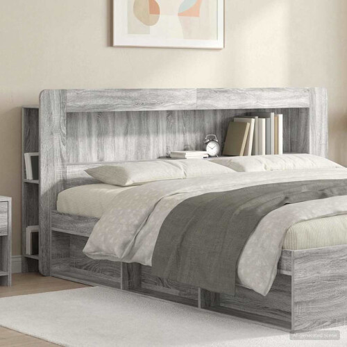 VidaXL vidaXL Headboard Cabinet with Storage Grey Sonoma Engineered Wood