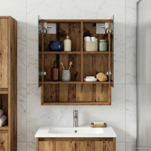 vidaXL Badezimmerspiegelschrank Altholz 50 x 14,5 x 70 cm