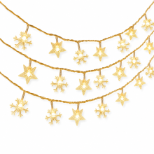 Christmas LED String Lights Snowflakes and Stars, Warm White, 800 LEDs, Mains Powered with Remote Control