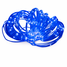 Blue LED Rope Light, 300 LEDs, Battery Powered with Remote Control, Waterproof for Outdoor Garden Christmas Decoration