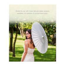 4X Papieren Parasol Strandparaplu Wit DIY Paraplu Fotografie Props voor Babyshower Feestjes Bruiloft 60cm/23.6inch