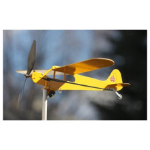 Airplane Weathervane, 3D Metal Windmill Kinetic Sculpture Outdoor Yard Garden Decor Gift