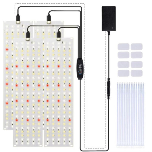 4pack LED Grow Panel Light Ultra-Thin Full Spectrum Dimmable Timer Plant Lights Under Cabinet Growing Lamp EU Plug