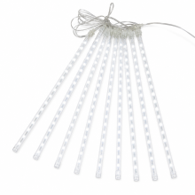 Solar White LED Meteor Shower Lights, 12 Tubes for Garden Trees and Outdoor Decoration