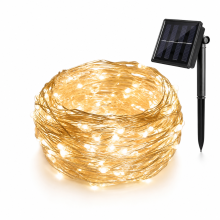 Solar LED Copper Wire String Lights with Remote, 400 Warm White LEDs, Waterproof Outdoor Garden Christmas Decor, 42 m