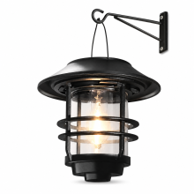Outdoor Solar Wall Lantern, Waterproof Vintage Hanging Garden Light with Warm Filament Light